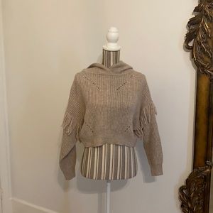 ANTHROPOLOGIE FRIGE KNITTED CROPPED HOODIE